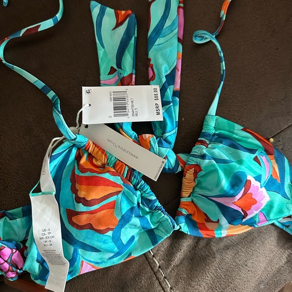 Vibrant Floral Bikini Top - Picture 1 of 2
